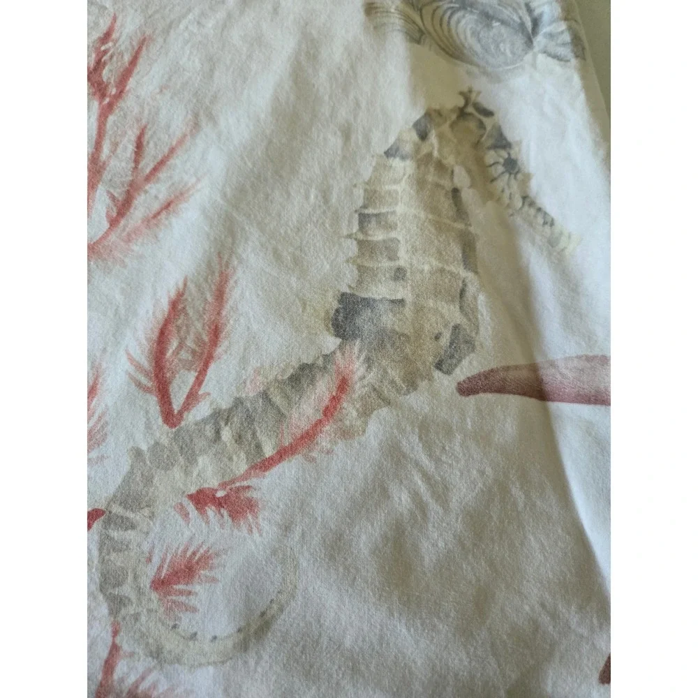 Pottery Barn Atlantic Seashell Duvet Cover Full Queen Coral Beach House